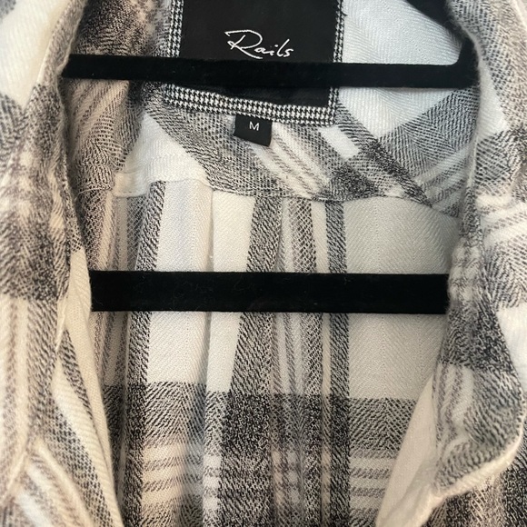 Rails white and grey cotton button down flannel - Picture 2 of 3